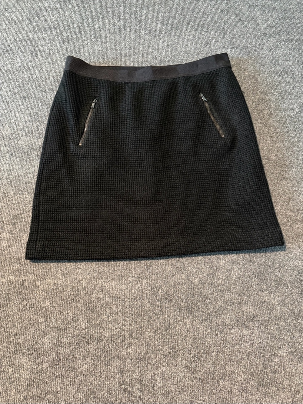 Ann Taylor Black Mini Skirt with Zip Pockets